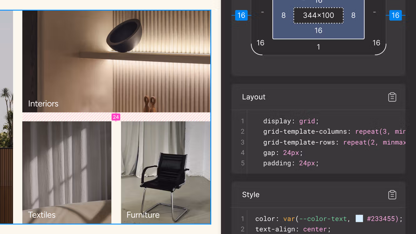 Figma grid layout in dev mode